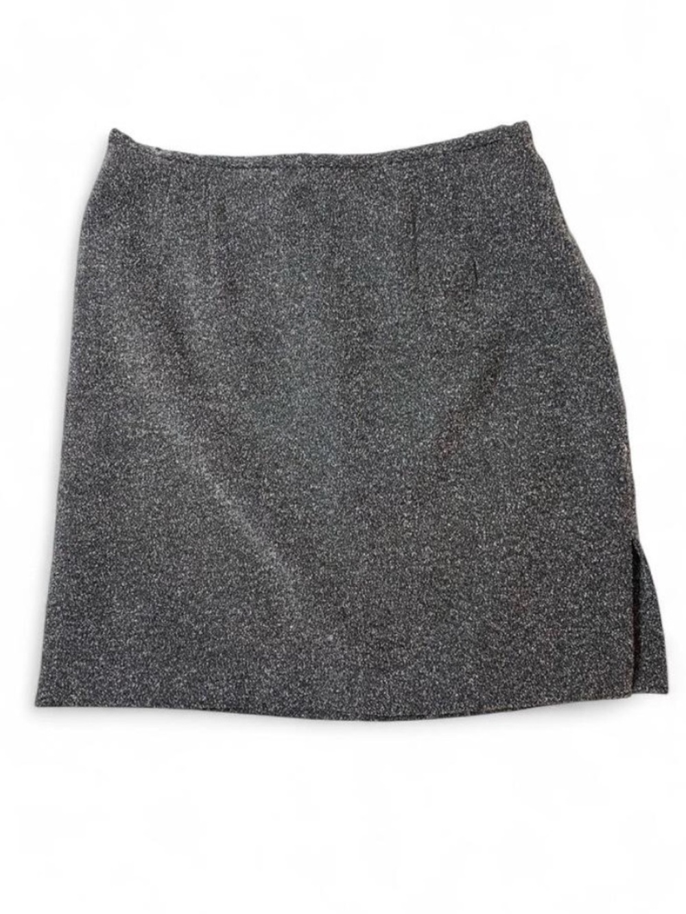 Vintage Marled Charcoal Salt Pepper ALine Above the Knee Mini Skirt 14P